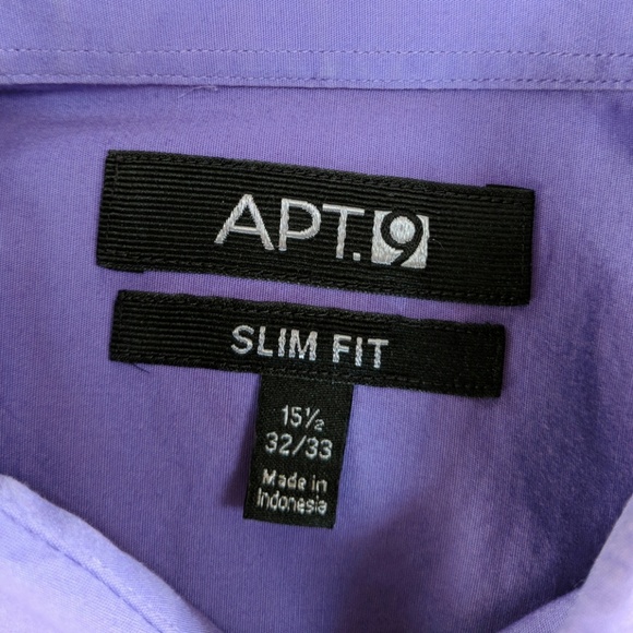 Men’s Slim Fit Dress Shirt in Light Purple - Picture 3 of 4